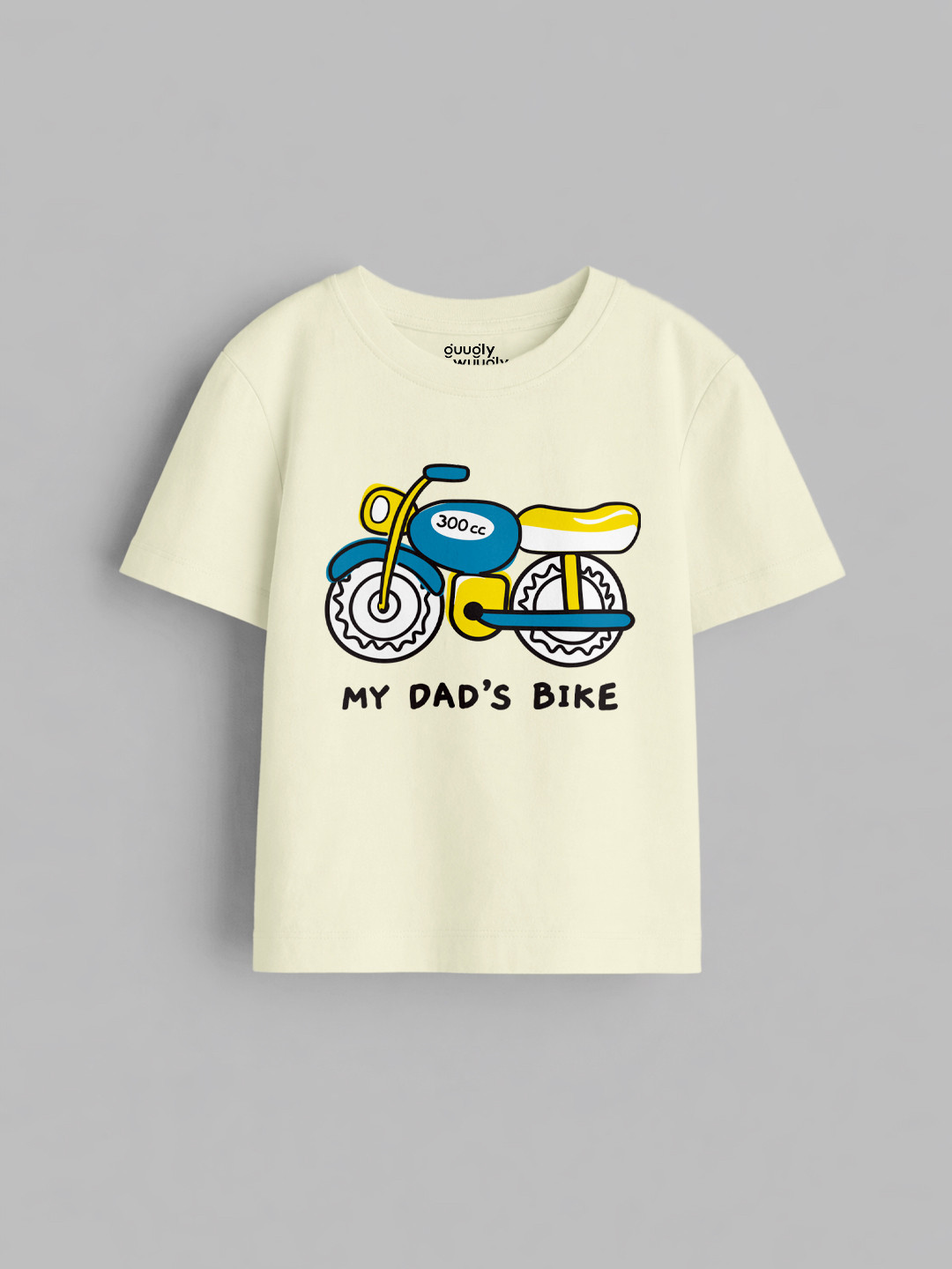 Guugly Wuugly Boys Regular Round Neck Cotton My Dad's Bike Printed T-shirt