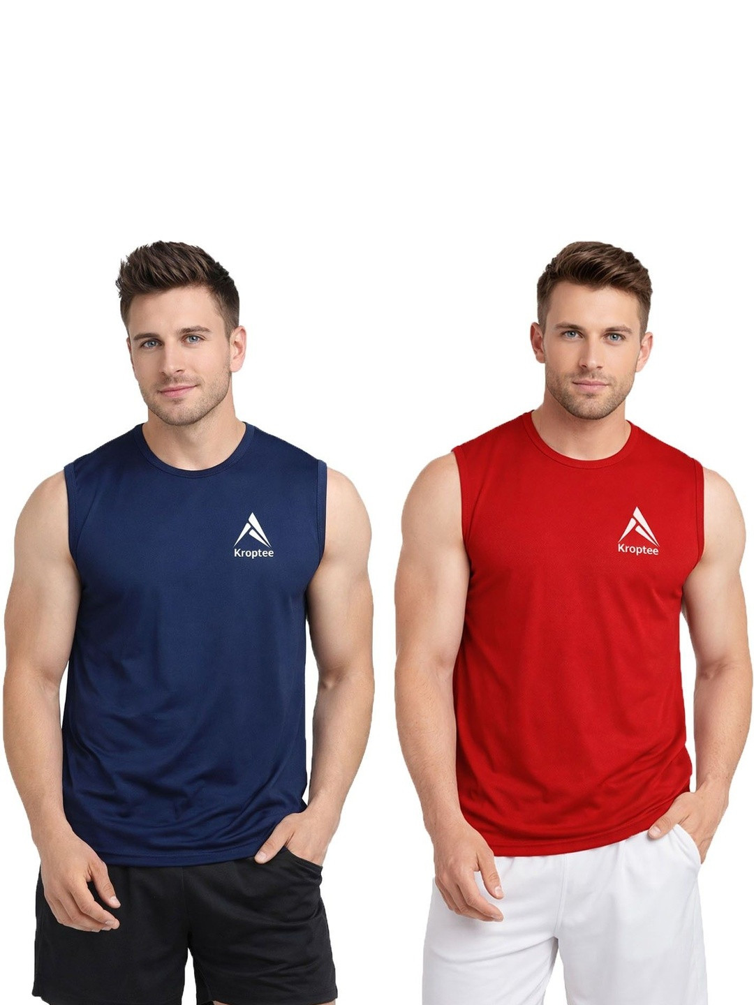 Kroptee Pack of 2 Assorted Gym Vest