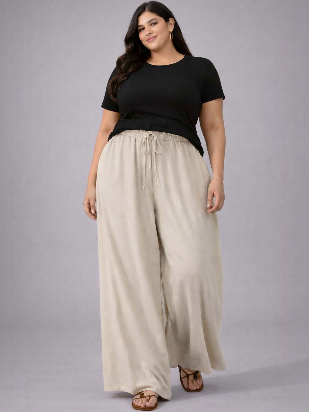 CURVE BY KOTTY Women High-Rise Wrinkle Free Trousers