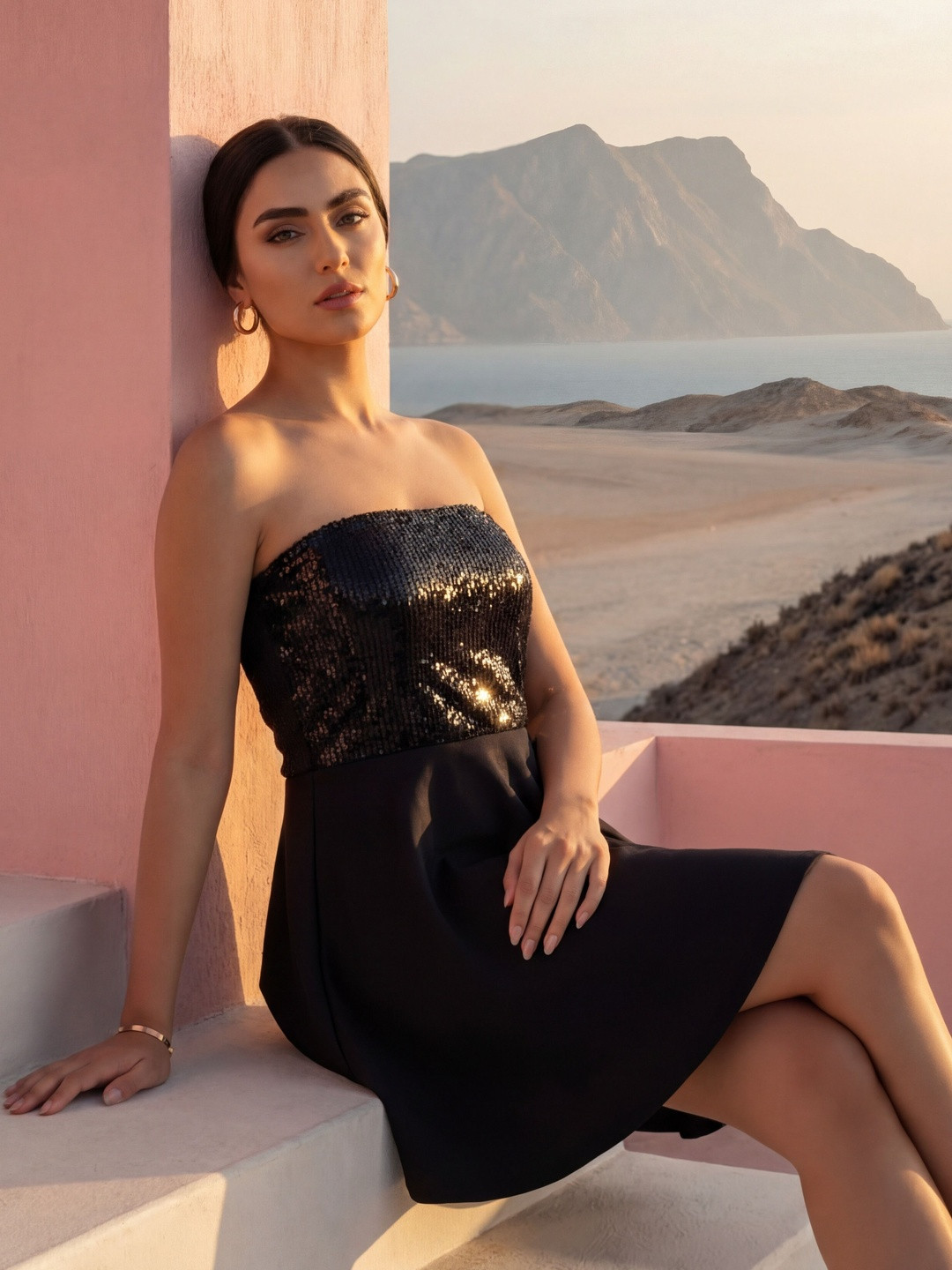 SZN Embellished Off-Shoulder Fit & Flare Dress