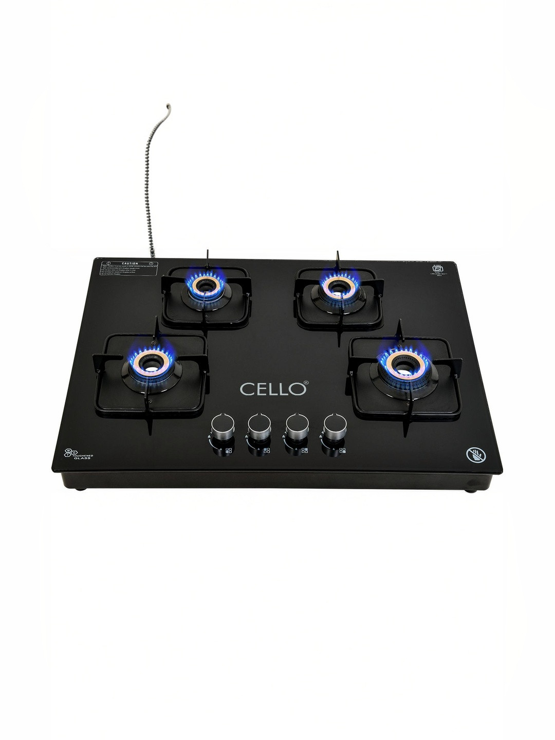 Cello Crysta Black Glass Top 4 Burner Manual Gas Stove Rs. 7617 - Myntra