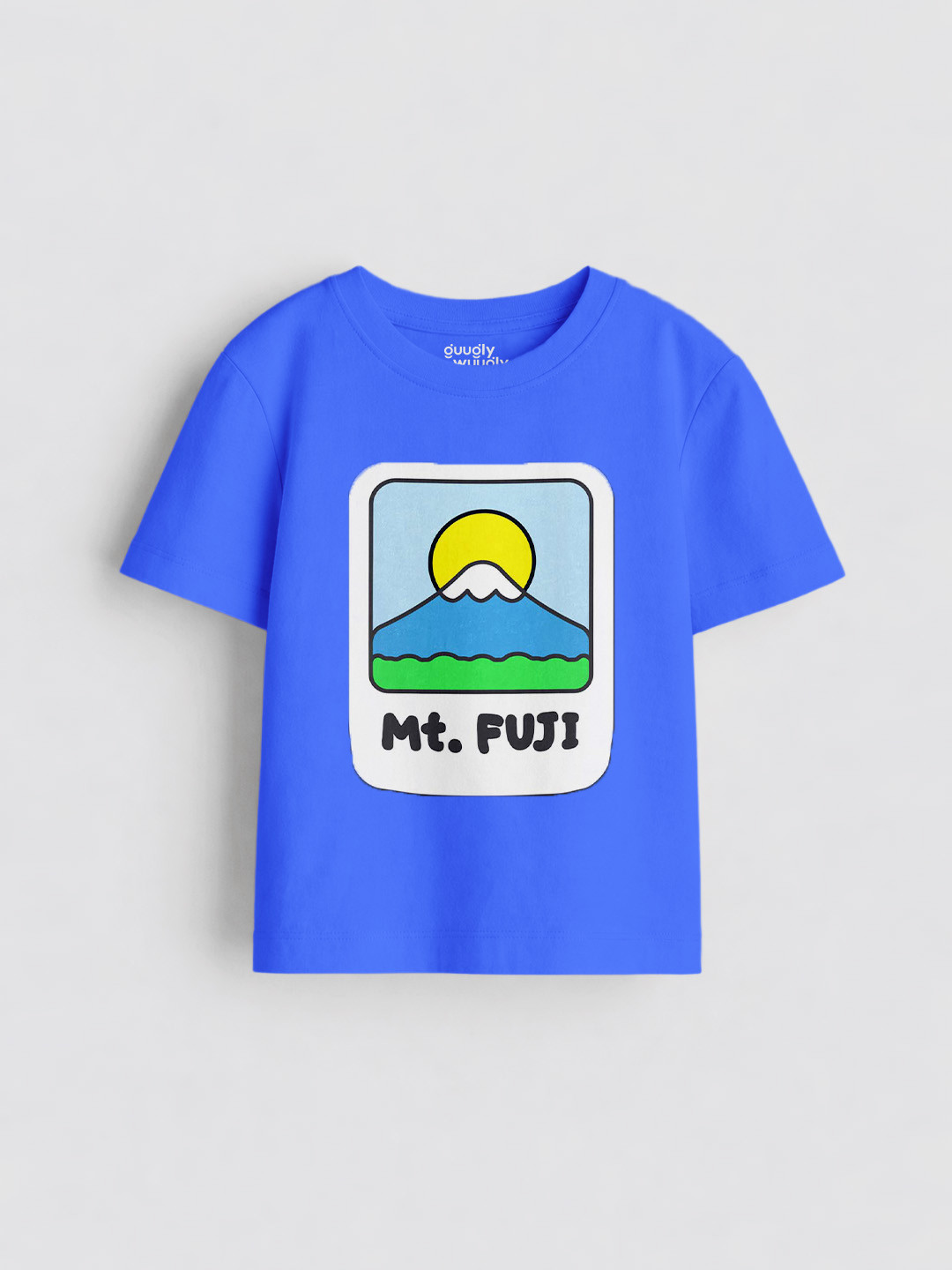 Guugly Wuugly Boys Super Soft Combed Compact Cotton Japan Mt.Fuji printed T-shirt