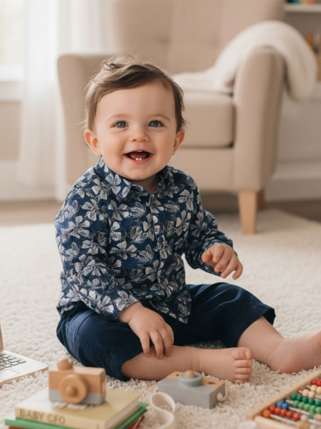 Gini And Jony Infants Boys Cotton Modal Twill Shirt