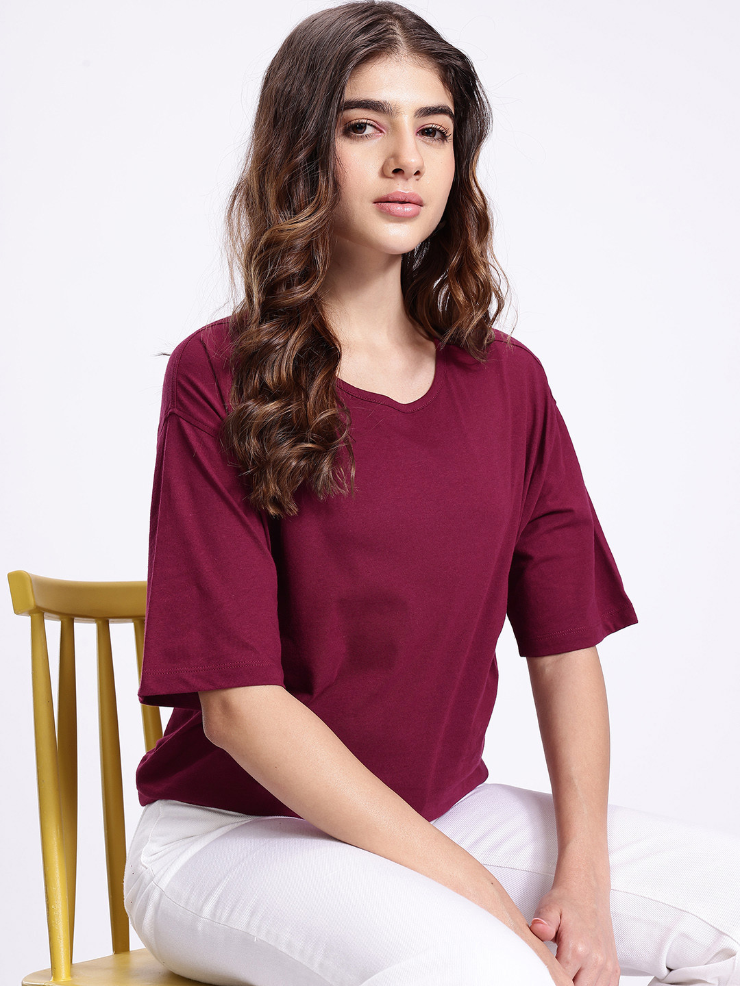 Kook N Keech Drop-Shoulder Sleeves Pure Cotton Oversized T-shirt