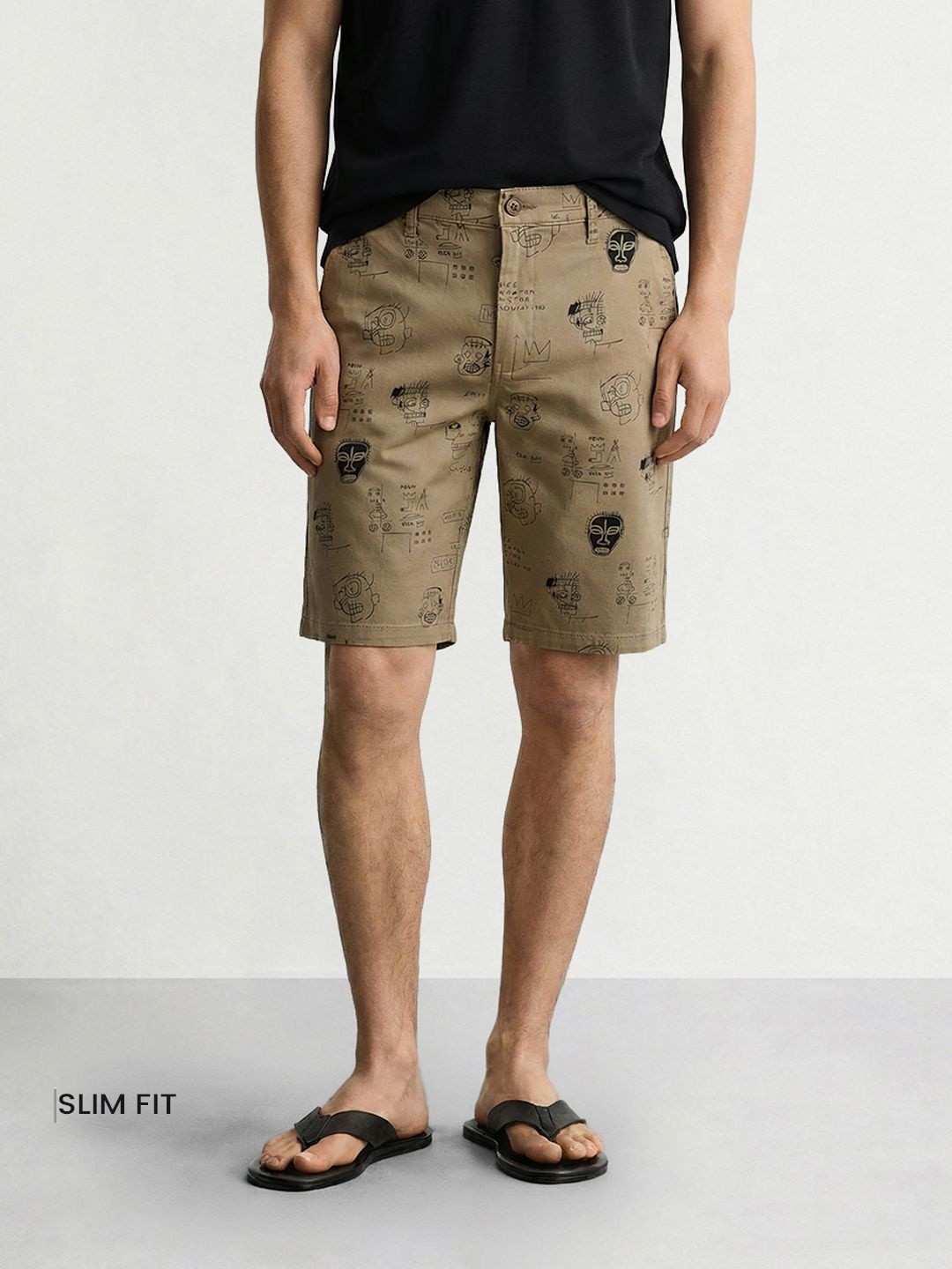 The Indian Garage Co Men Printed Slim Fit Shorts