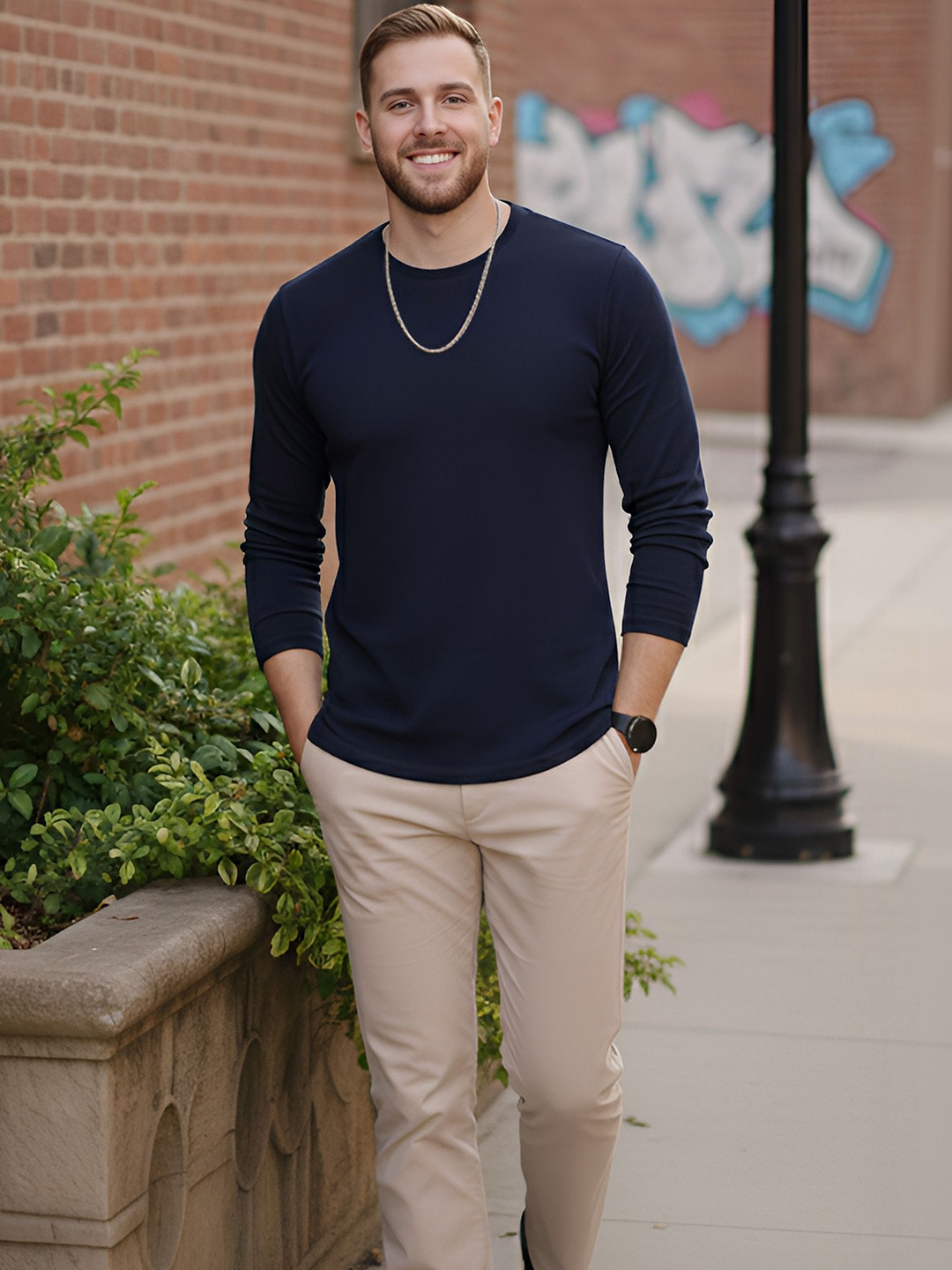 SYMBLANCE Men Brand Logo T-shirt