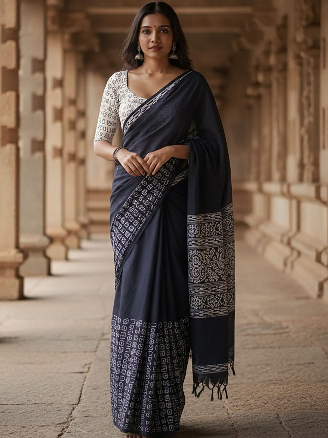 Moda Rapido Pure Cotton Dabu Saree