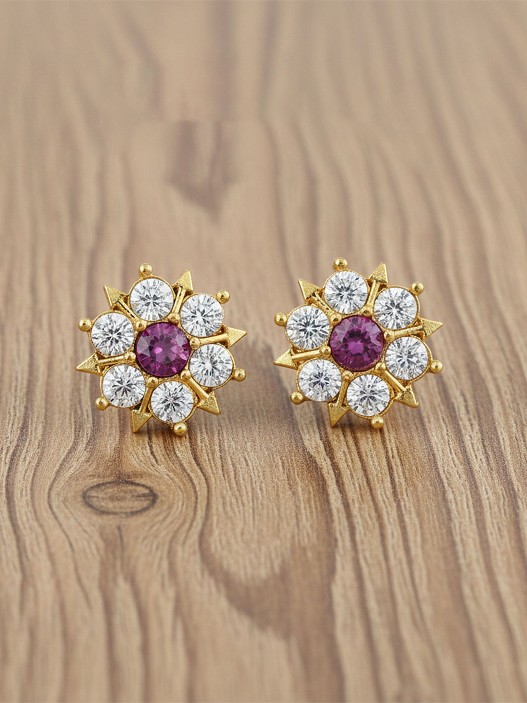 VIVASTRI Floral Studs Earrings