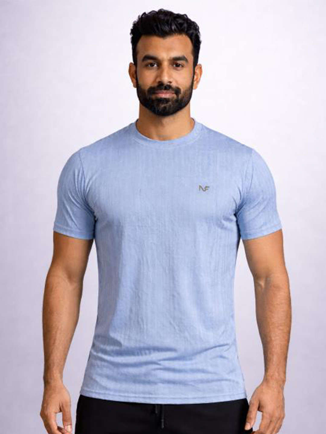 Naofit Men Anti Odour UPF50 Dark Grey Sports or Gym Slim Fit Tshirt