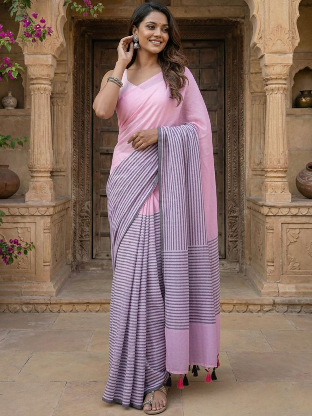 Moda Rapido Striped Saree