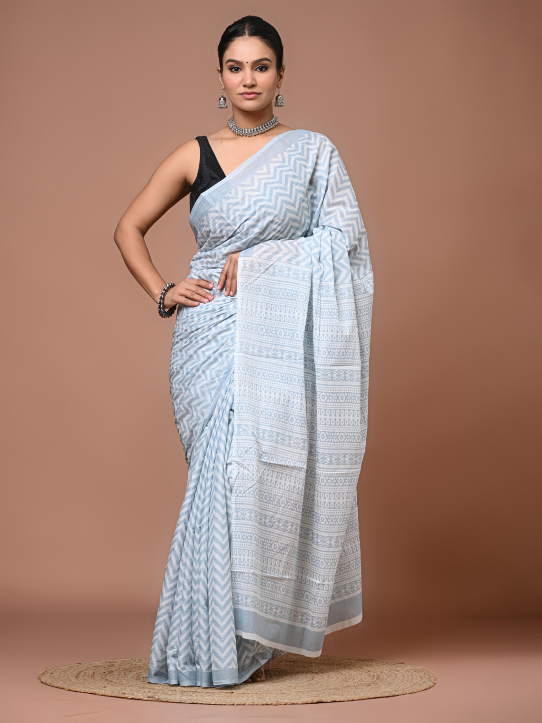 DATTA BUTTI Pure Cotton Handloom Bagru Saree