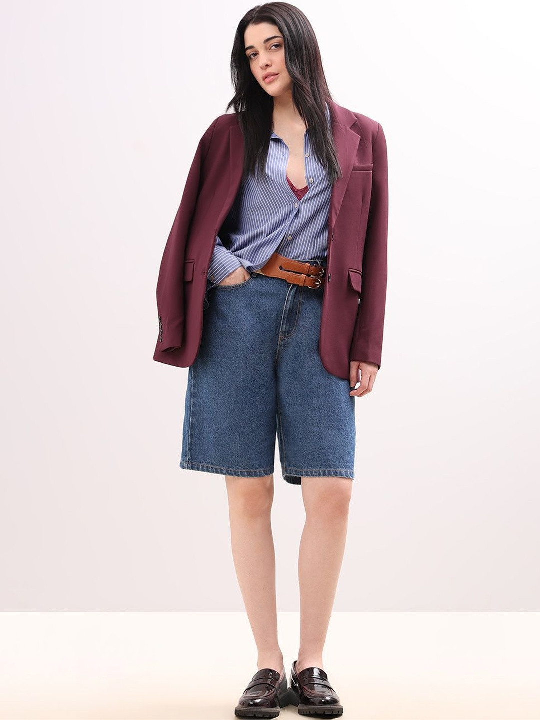 Vero Moda Women High-Rise Denim Denim Shorts