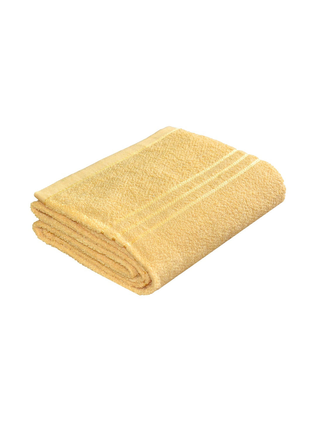 TUNI MANI Yellow 1 Striped Cotton 400 GSM Bath Towel