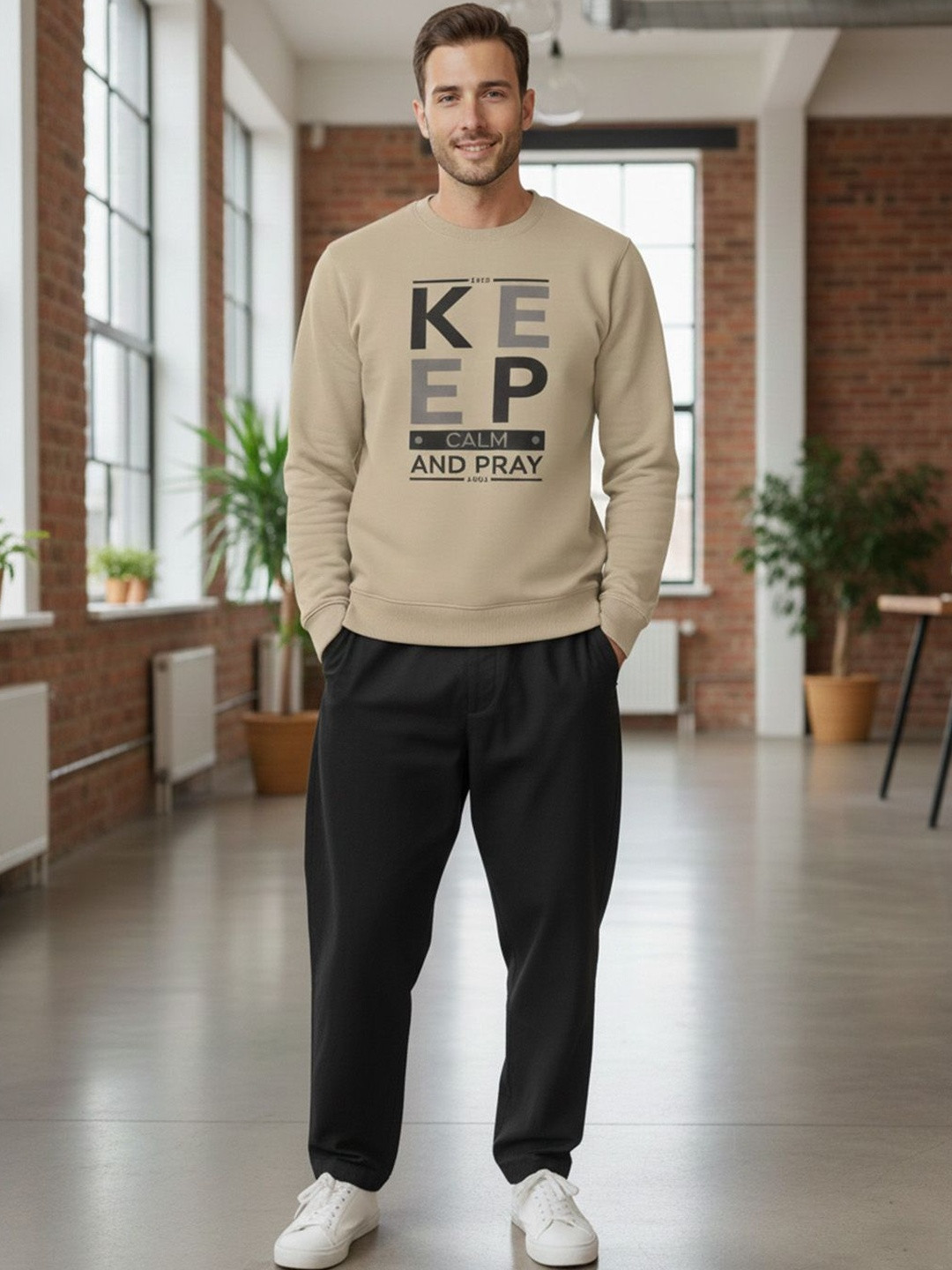 ST Trends Mens Cotton Blend Printed Regular Fit Long Sleeve T-Shirt