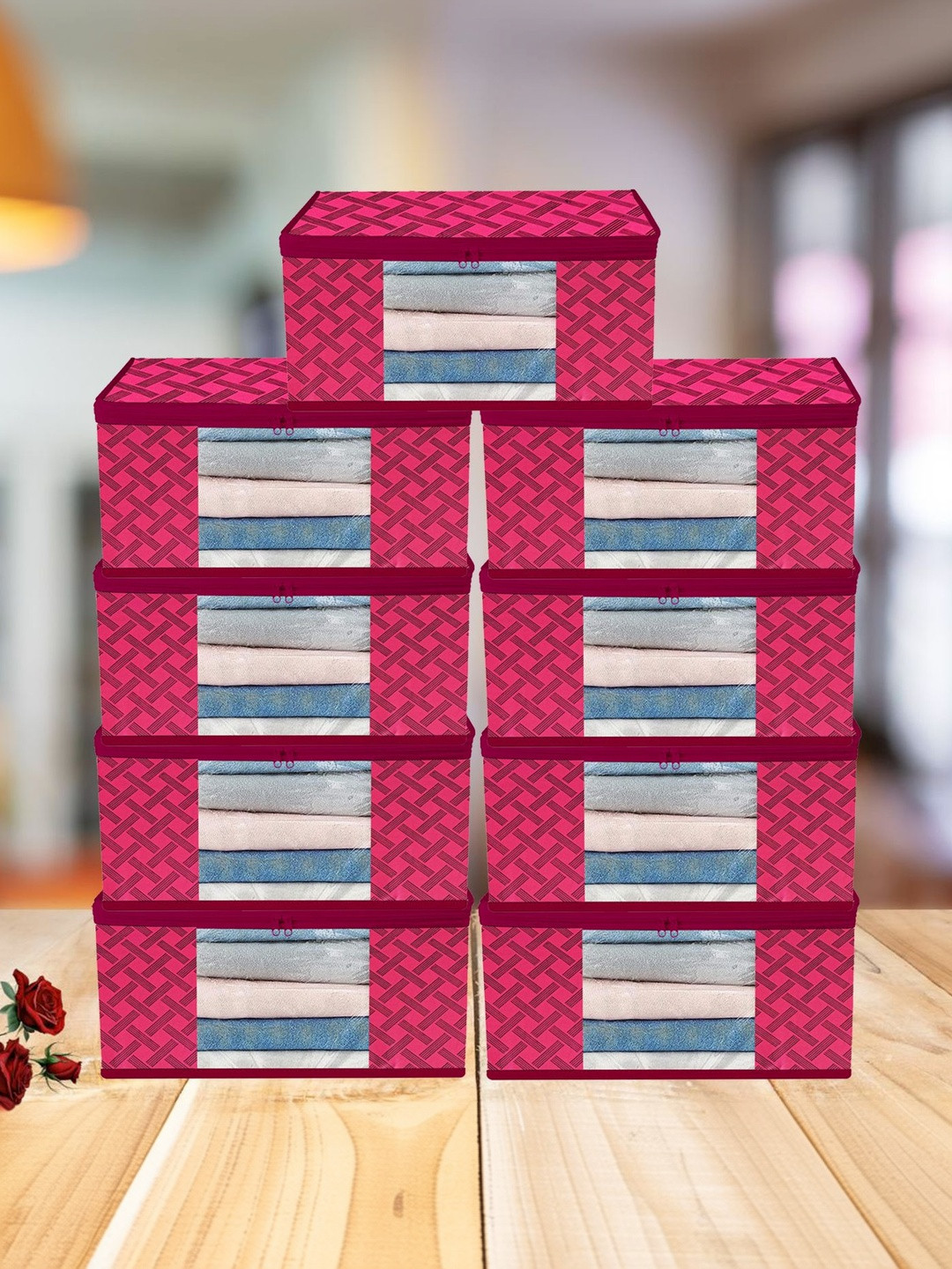 AARON INC Red Set of 6 Regular Multi-Utility Organisers