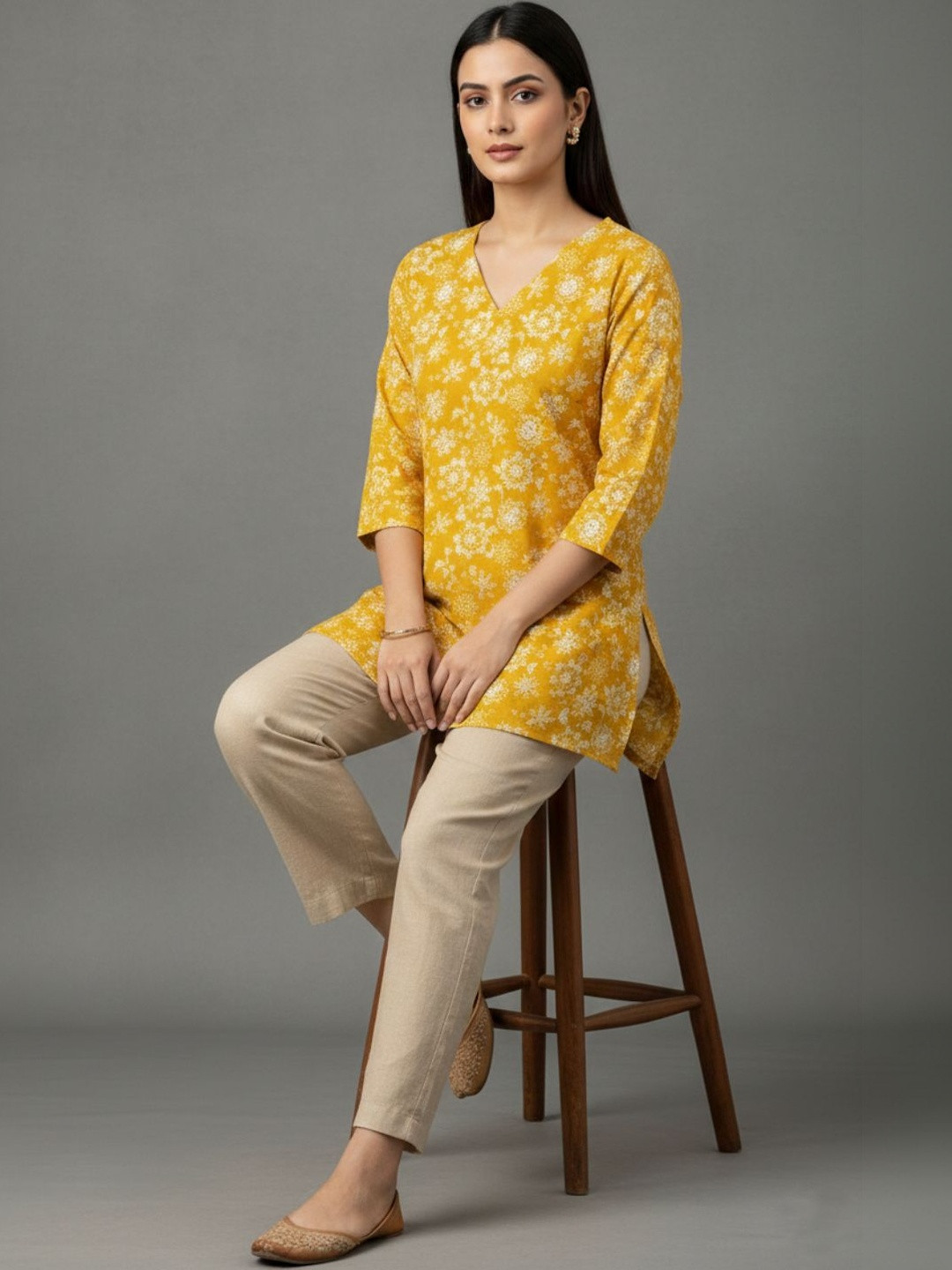 Navibhu Women Ethnic Motifs Printed Workwear Kurta