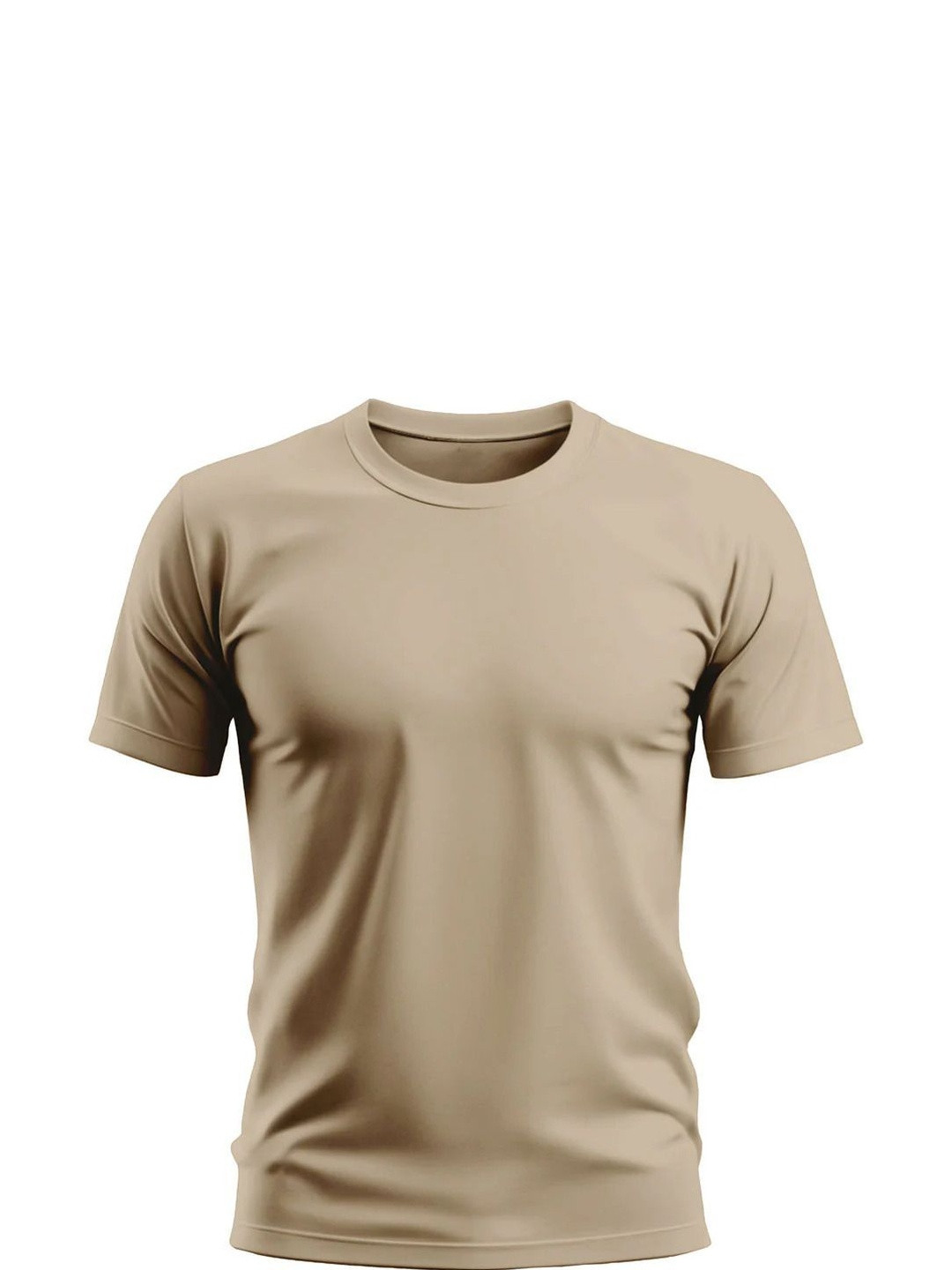 Warrior World Men Beige Cotton T-shirt