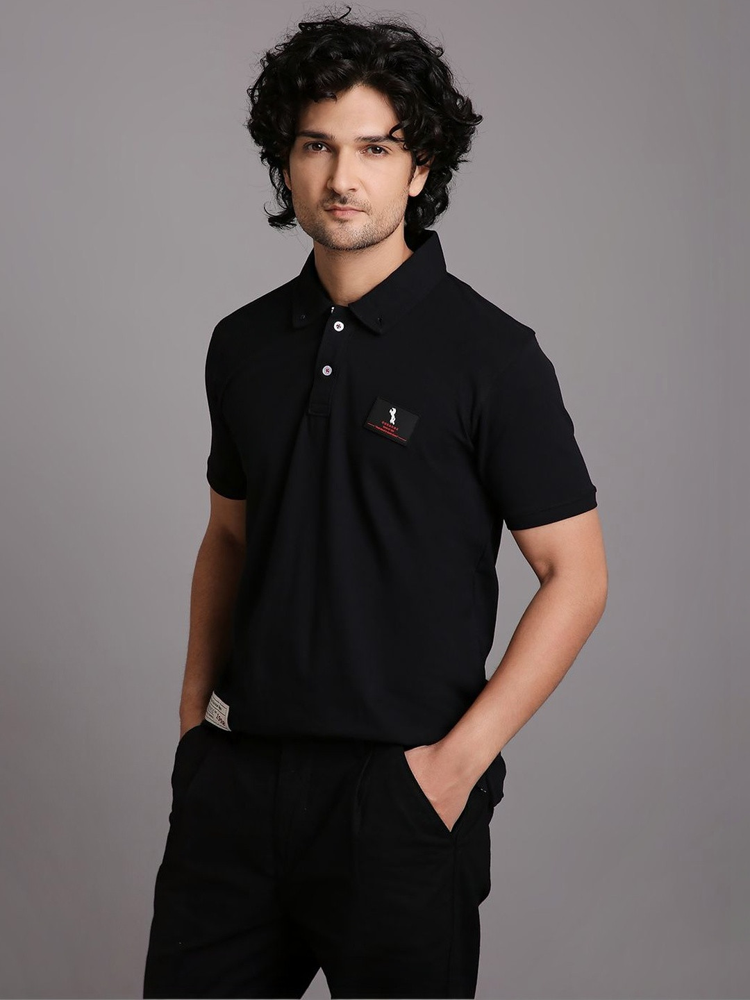 OURANOS Men Polo Collar T-shirt