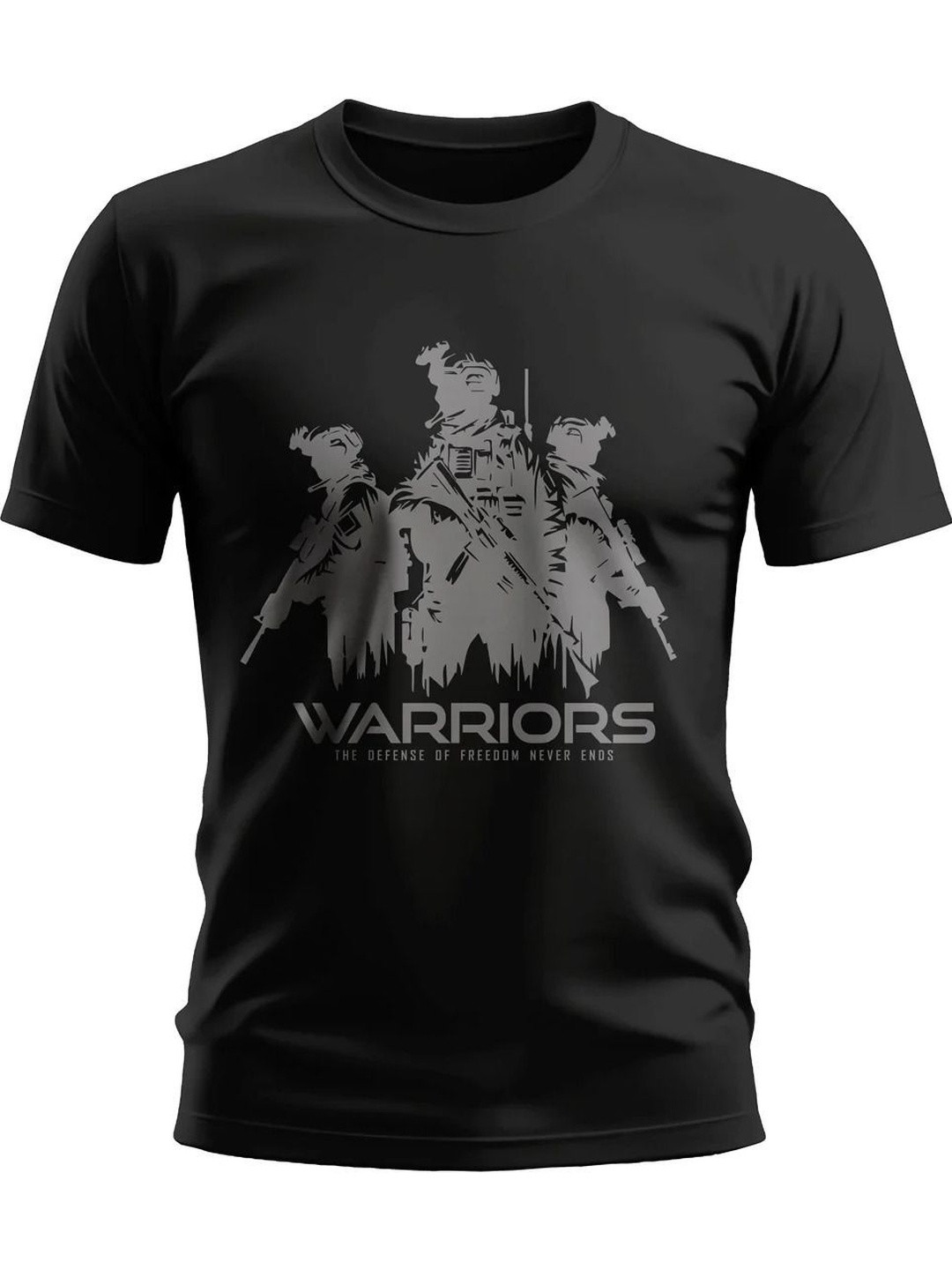 Warrior World Men Black Cotton T-shirt