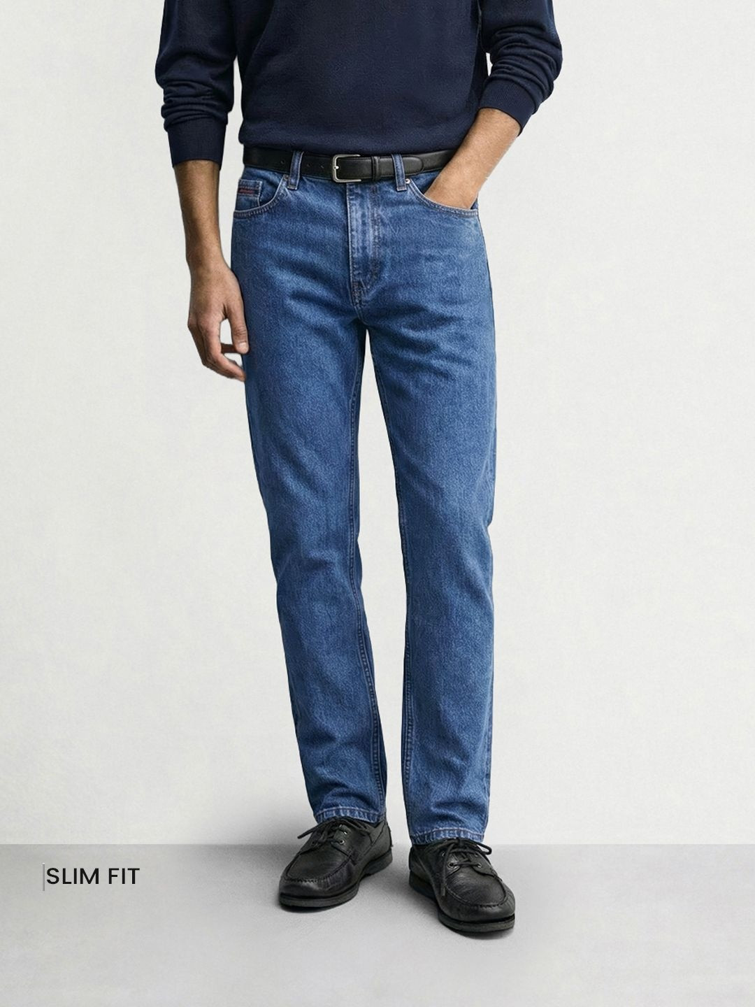 The Indian Garage Co Men Slim Fit Mid-Rise Light Fade Stretchable Jeans