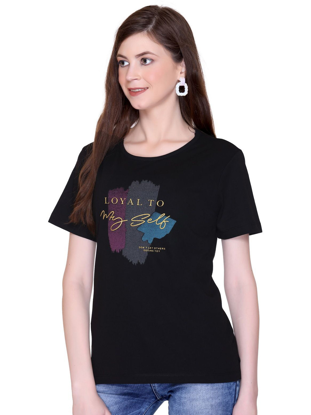 Startouch Women Typography Printed T-shirt