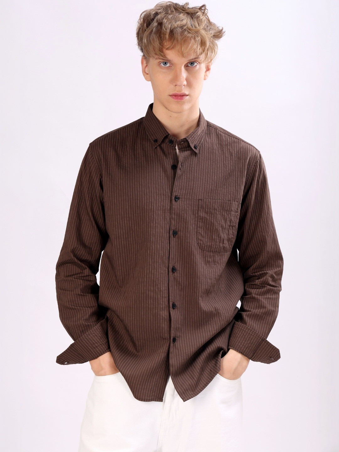 BIOGRAPH Men Striped Casual Shirt