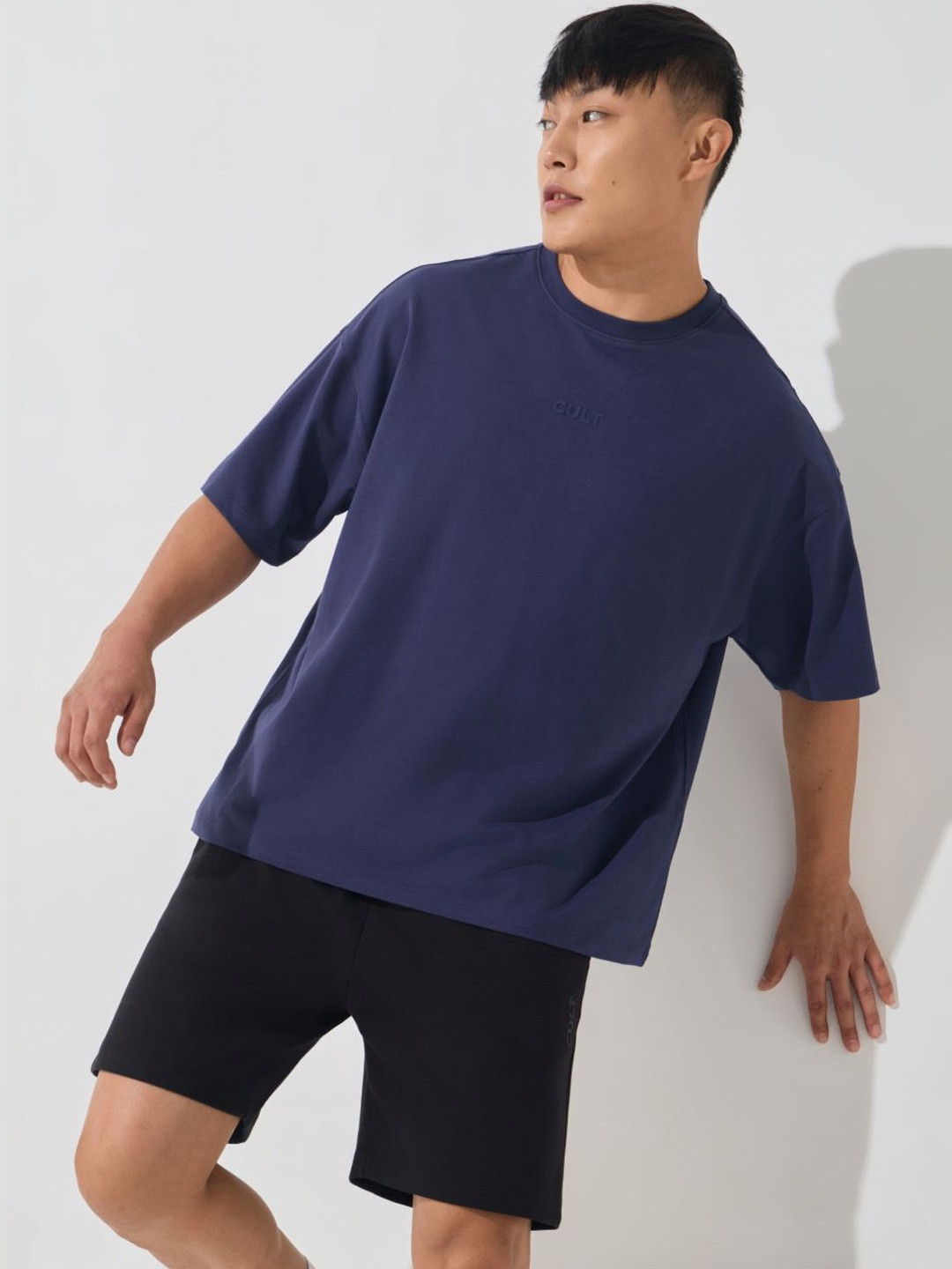 CULT Men's Navy Soft Form Oversized T-shirt