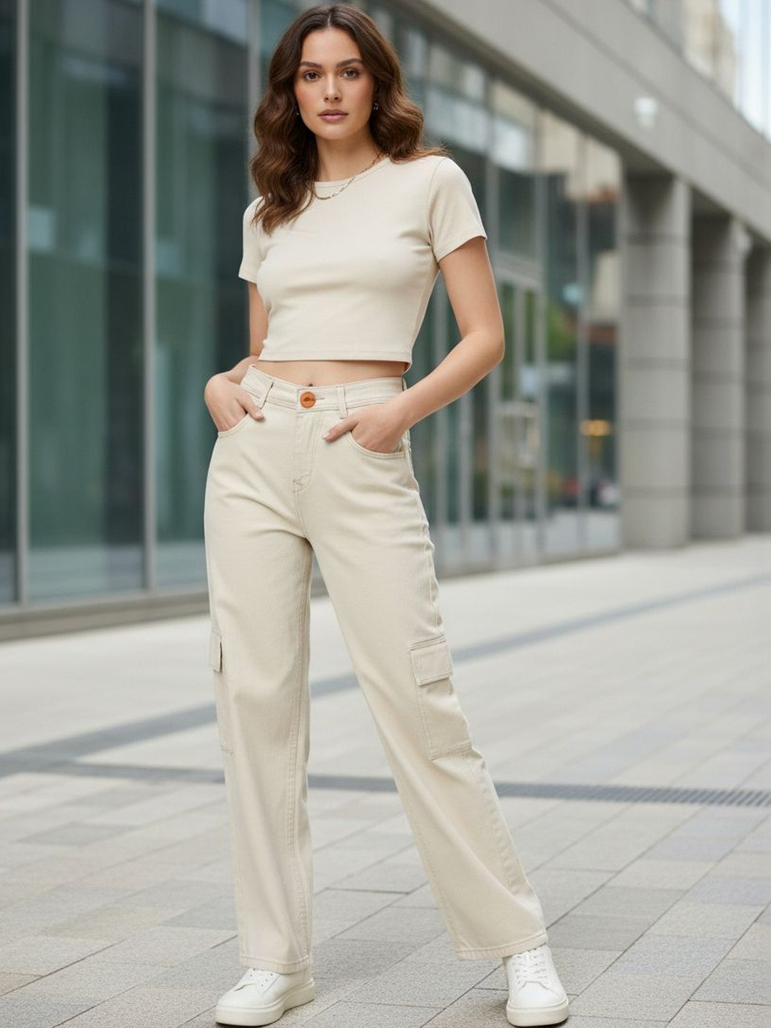 Encrypt Women Wide Leg High-Rise Jeans