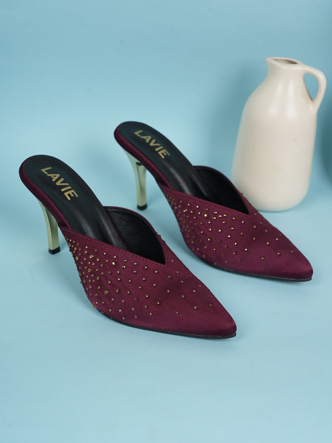 Lavie Embellished TPR Party Stiletto Mules