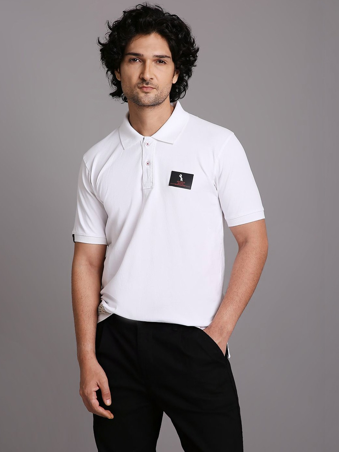 OURANOS Men Polo Collar T-shirt