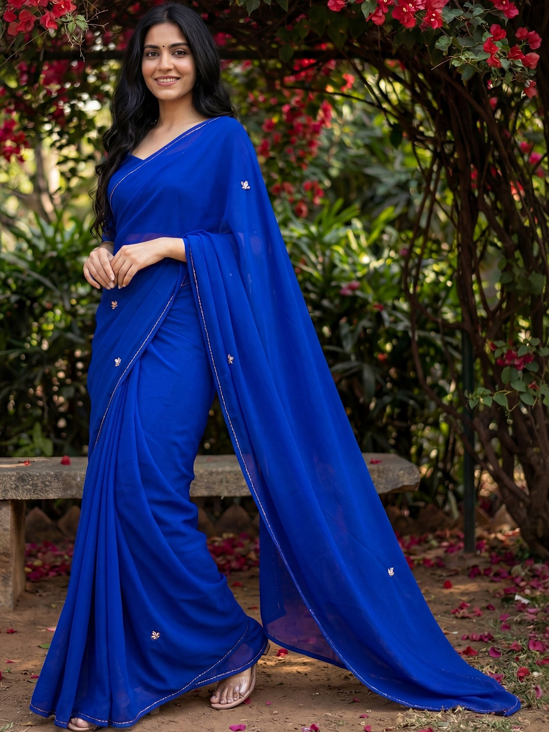 Rasvidha Embellished Zari Pure Georgette Designer Saree