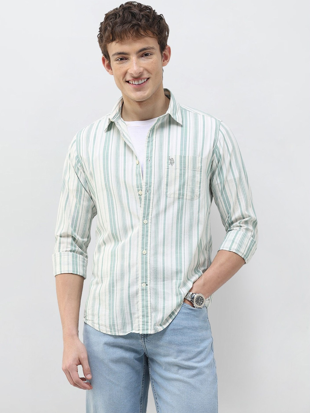U.S. Polo Assn. Denim Co. Men Striped Casual Shirt