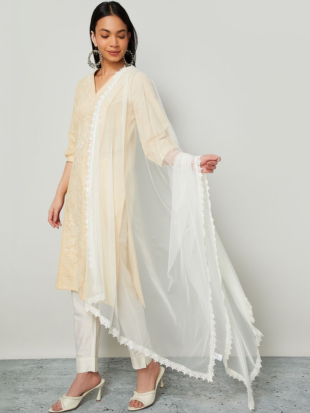 Melange by Lifestyle Embroidered Dupatta with Thread Work