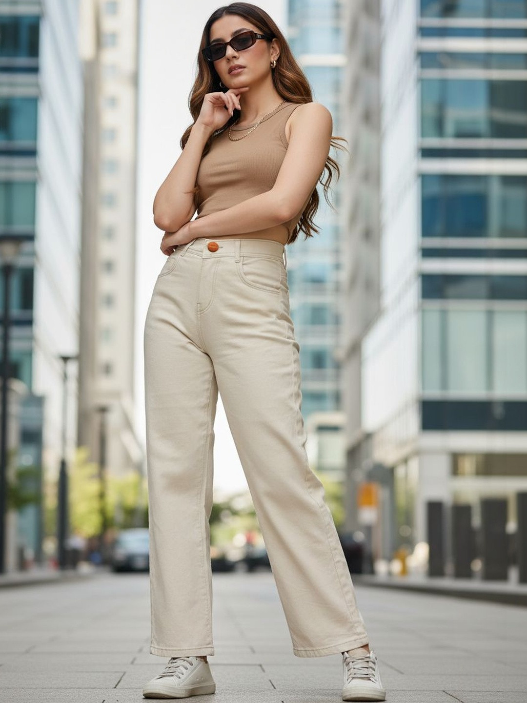 Encrypt Women Classic Wide Leg High-Rise Jeans