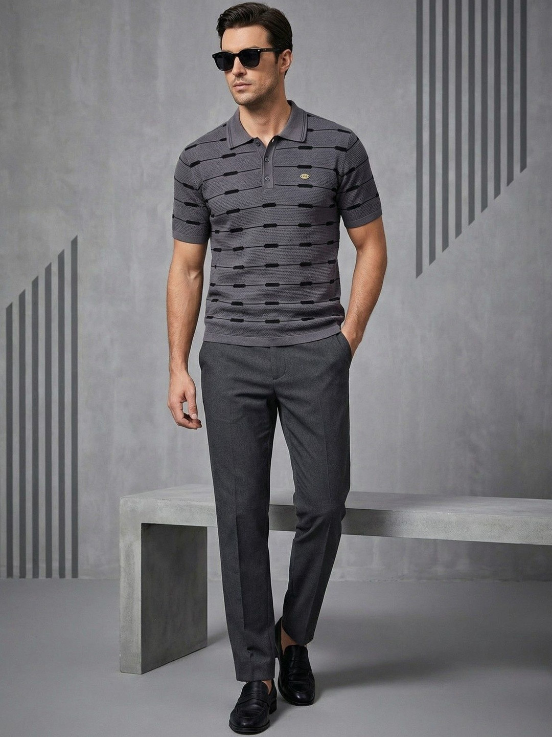 AYL Men Printed Polo Collar T-shirt