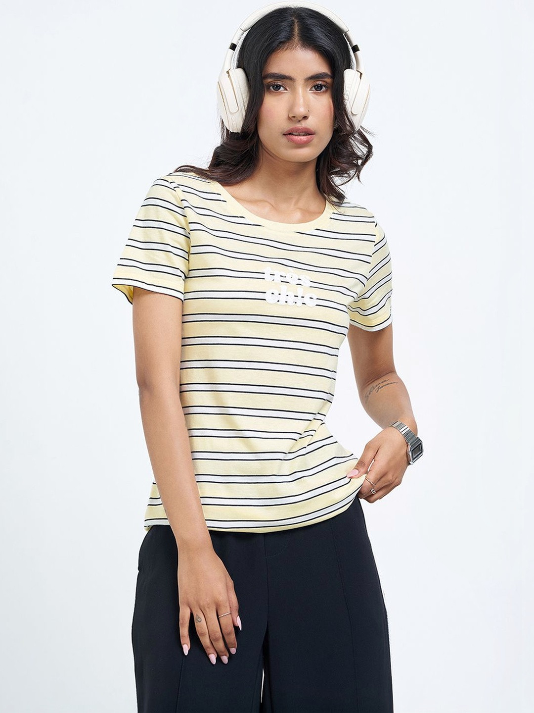 Honey by Pantaloons Women Striped T-shirt