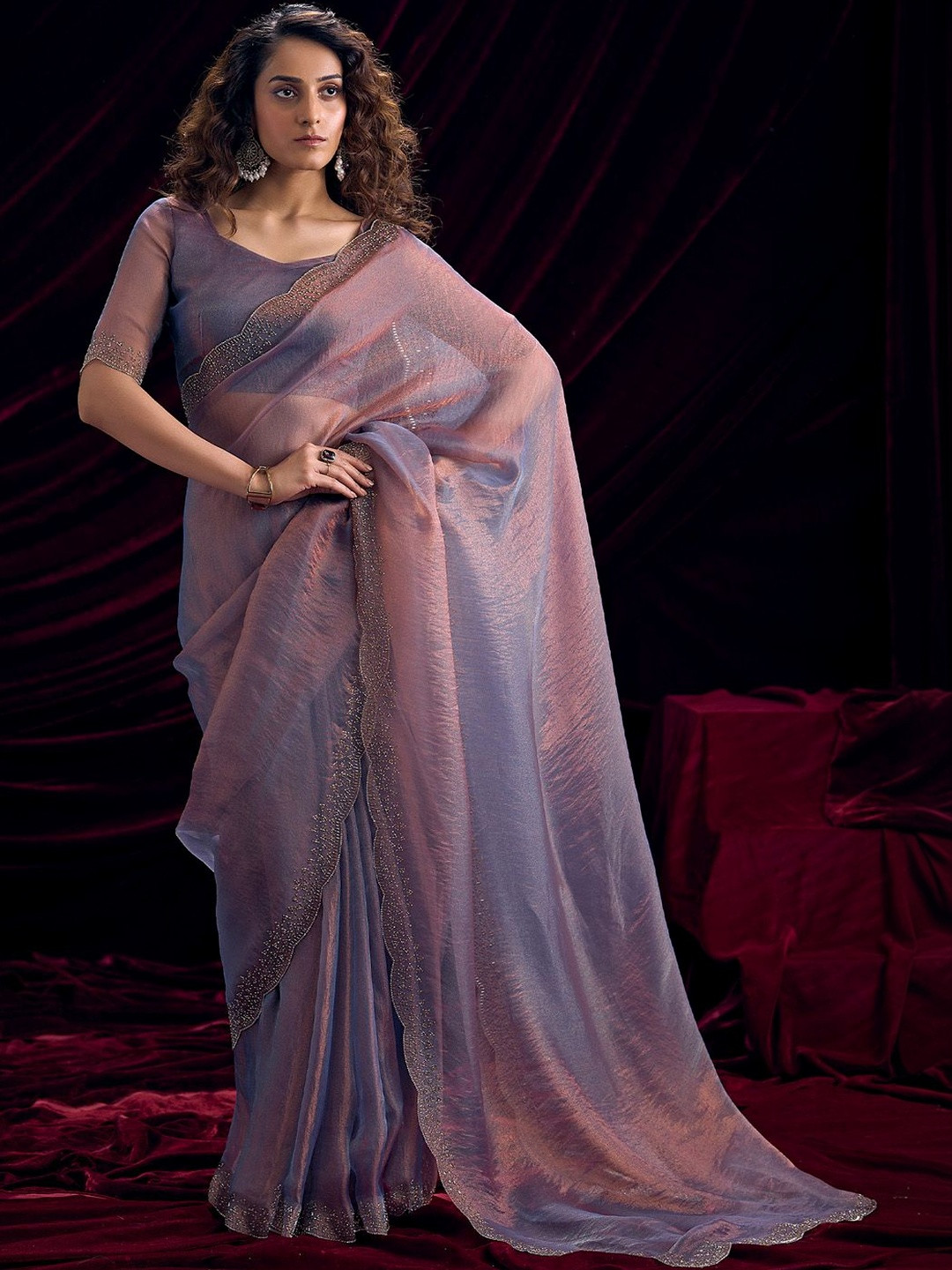 Saree mall Woven Design Zari Organza Designer Sarees