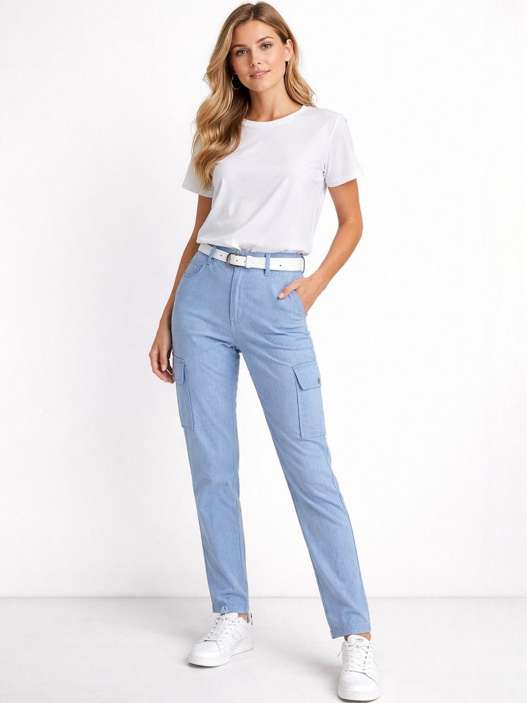 DAZORA Women Straight Fit Cargos Trousers
