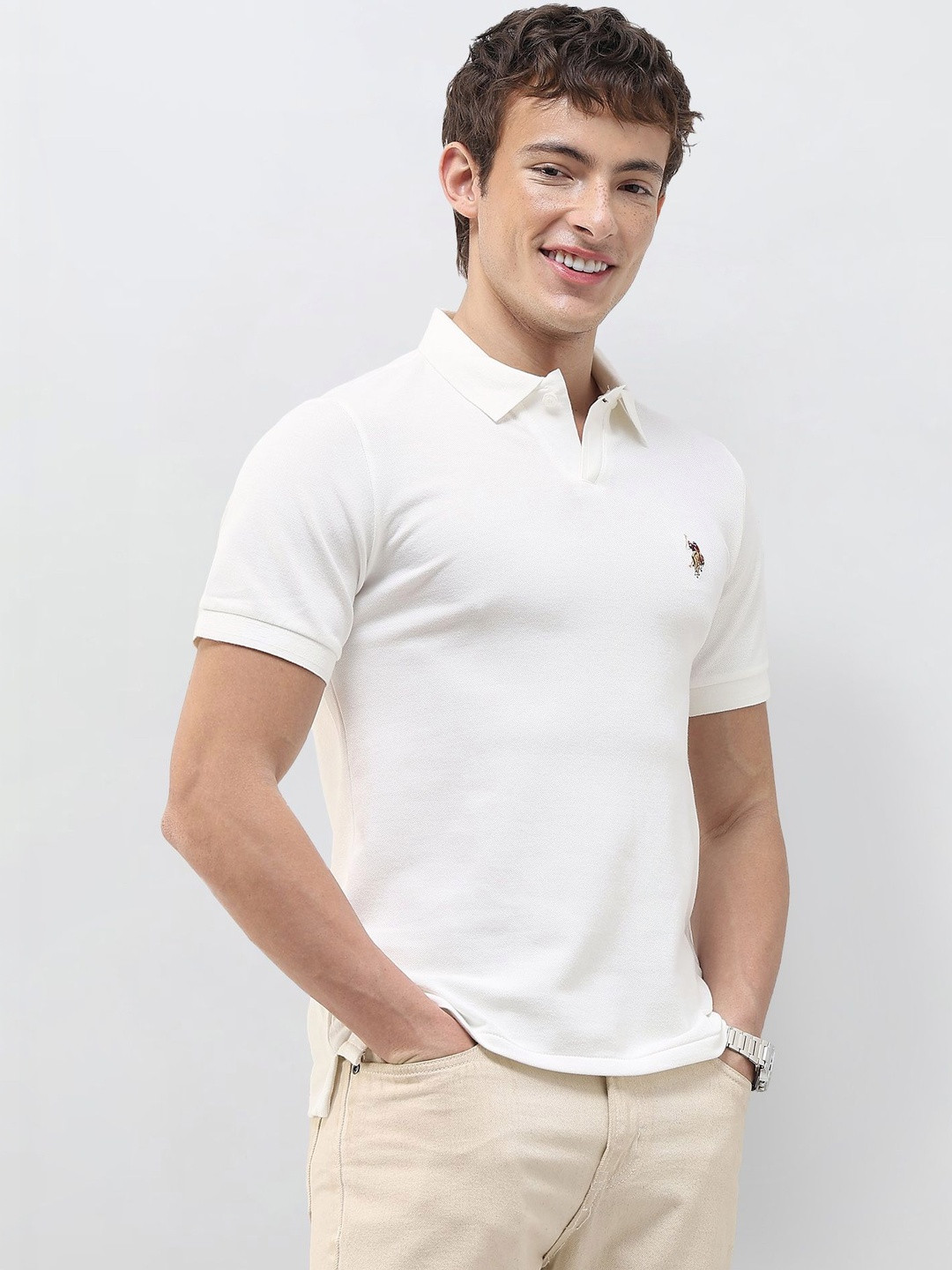 U.S. Polo Assn. Denim Co.Solid Pique Jhonny Polo Collar T-shirt