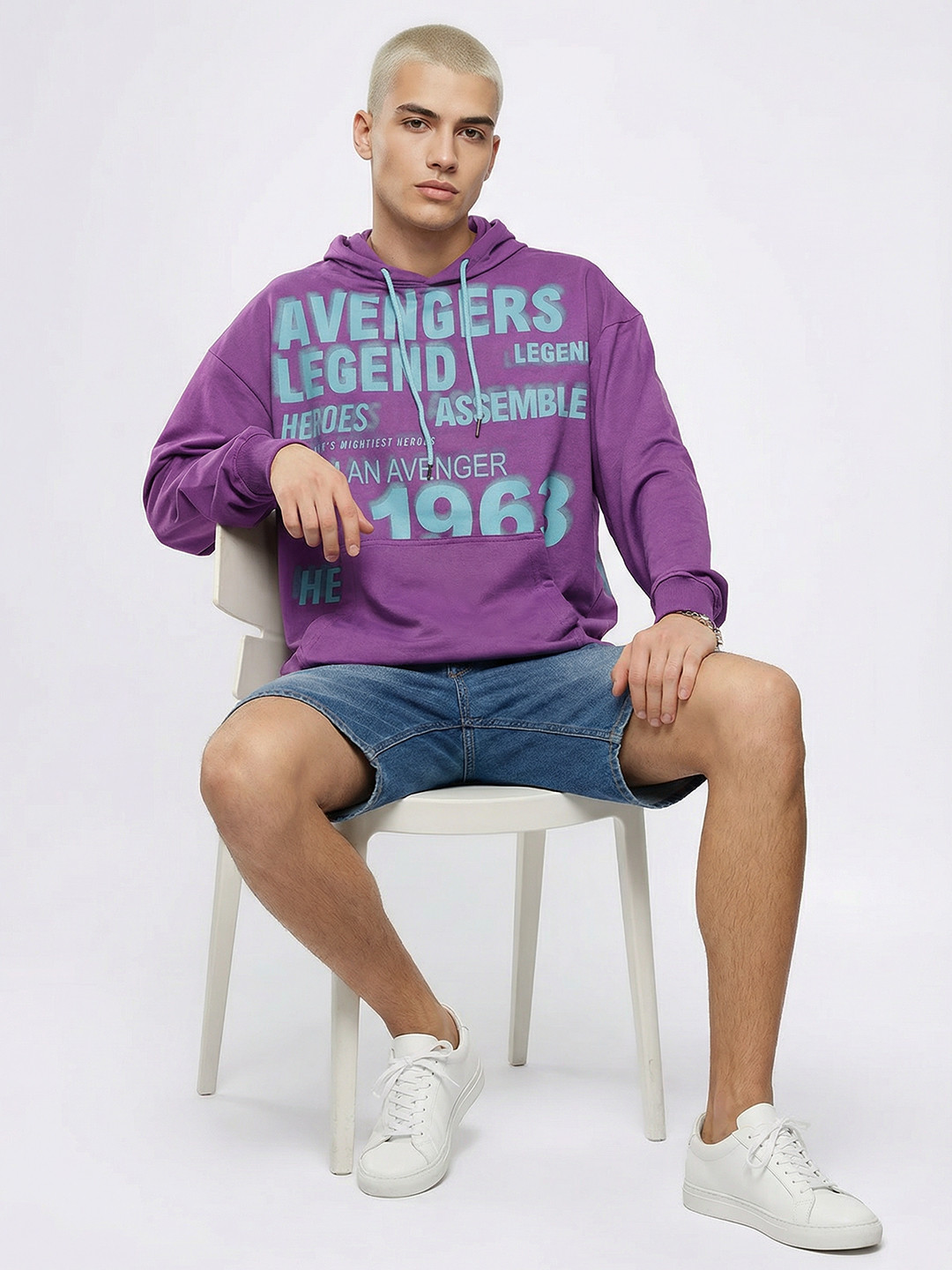 Kook N Keech Marvel Typography Hooded Sweatshirt