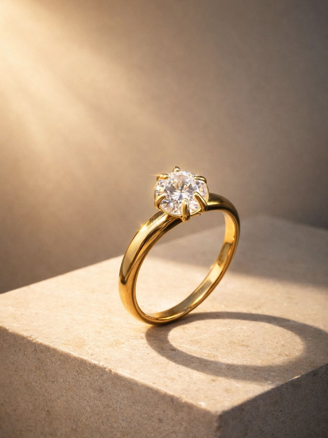 RaasRani 18K Gold-Plated Stainless Steel CZ Studded Finger Ring