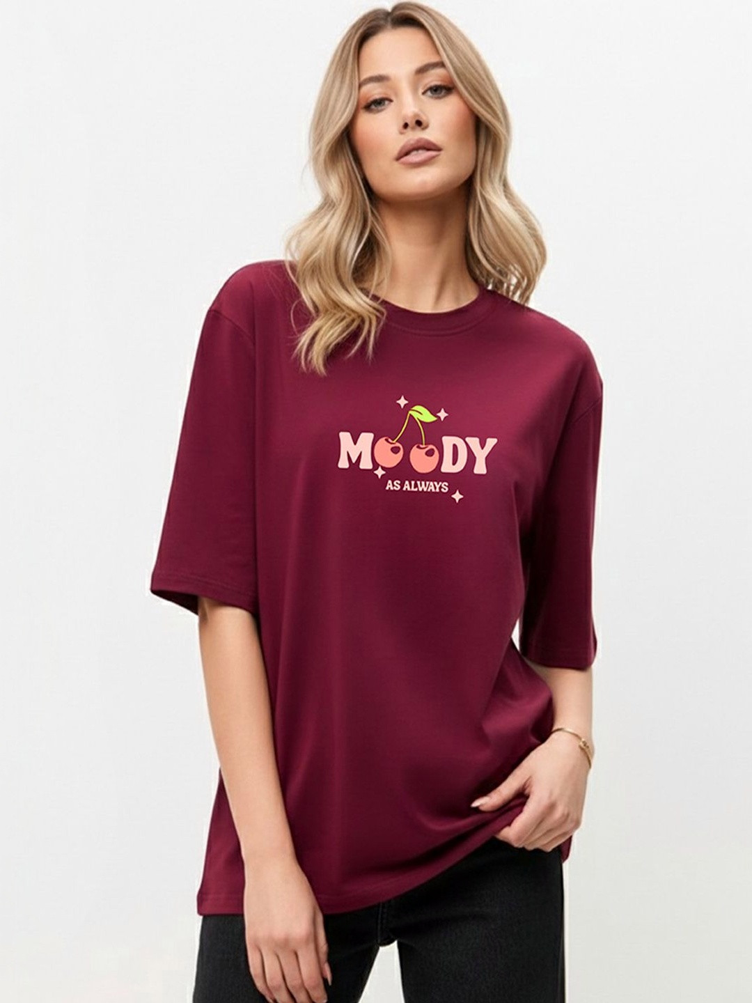 COLORCART Women Graphic Printed Oversized T-shirt