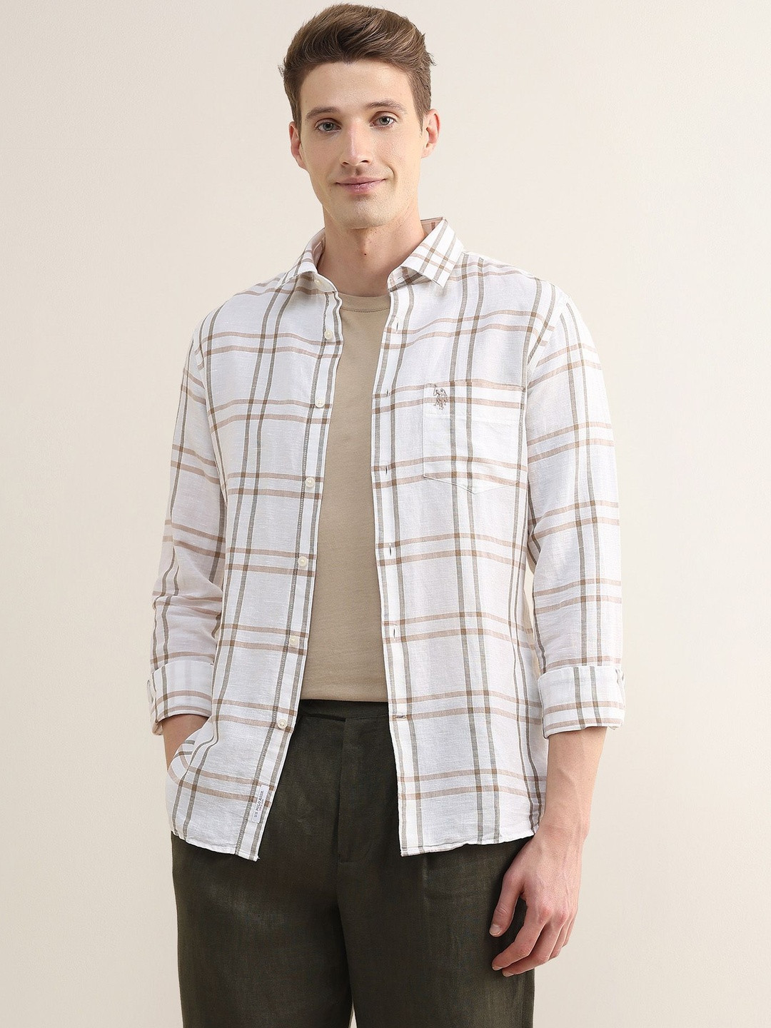 U.S. Polo Assn. Men Checked Casual Shirt