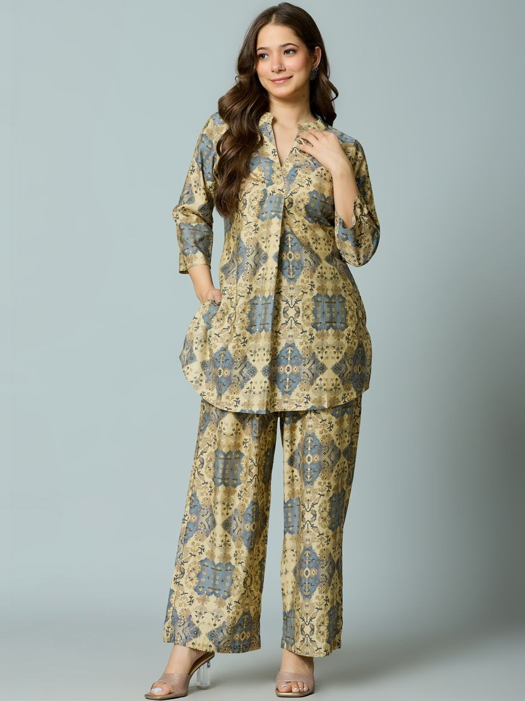 Aradhika Cotton Printed Top with Palazzos
