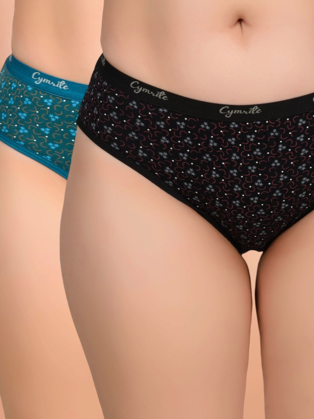 CYMRITE Pack of 3 Printed Cotton Basic Briefs