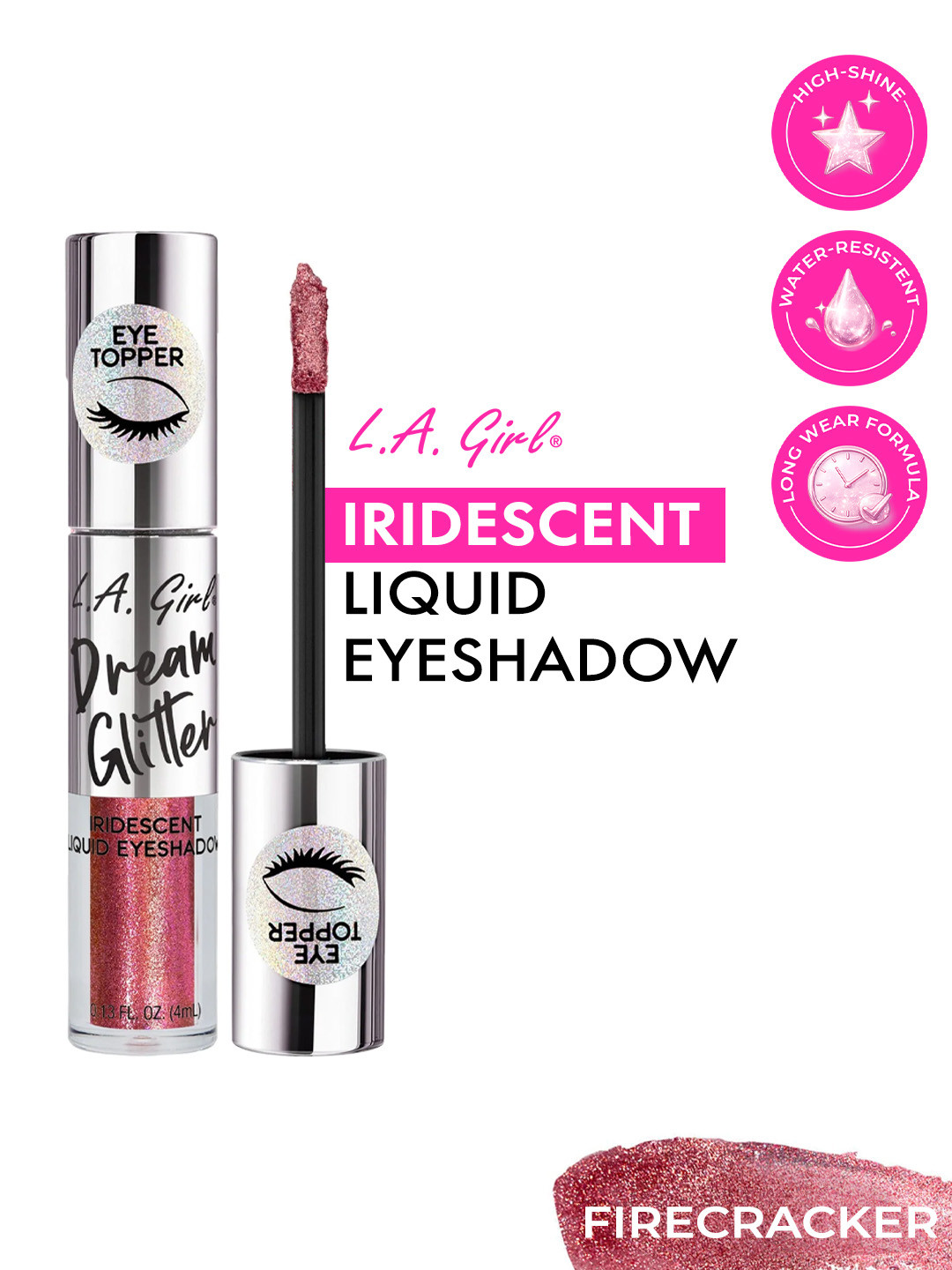 L.A. Girl Dream Glitter Iridescent Liquid Eyeshadow 4 ml - Firecracker