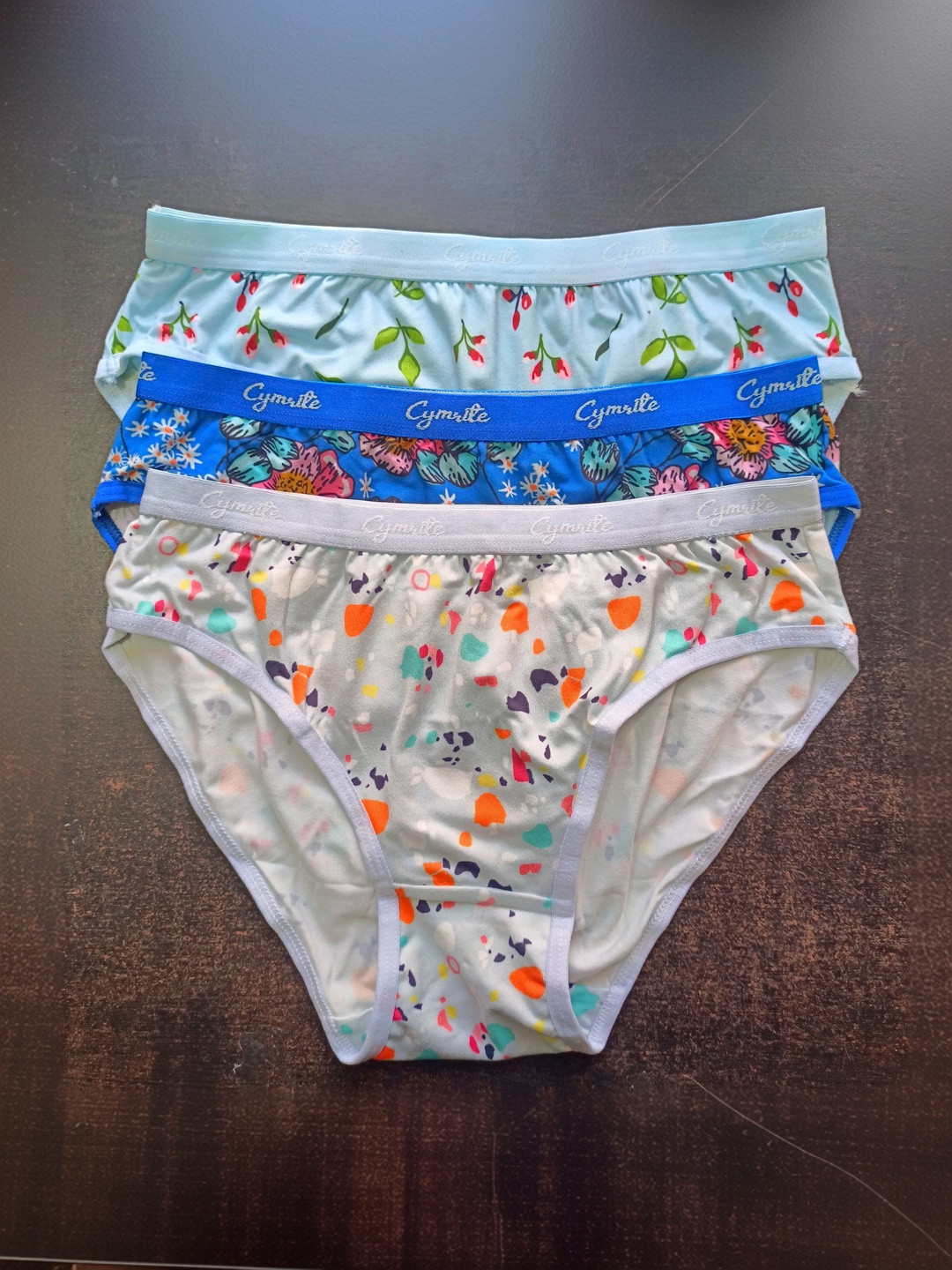 CYMRITE Pack of 3 Printed Cotton Basic Briefs