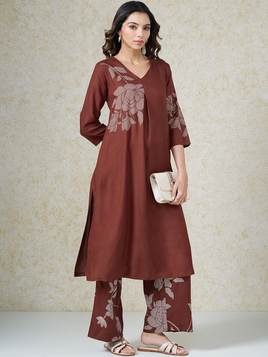 RANGMANCH BY PANTALOONS Women Floral Printed Regular Kurta with Palazzos