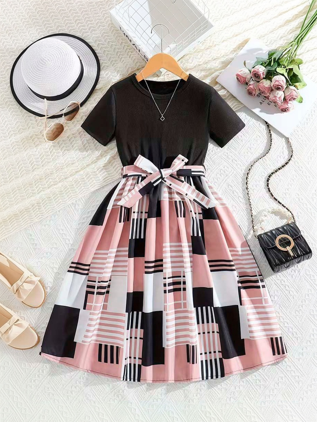 BAESD Print Fit & Flare Dress