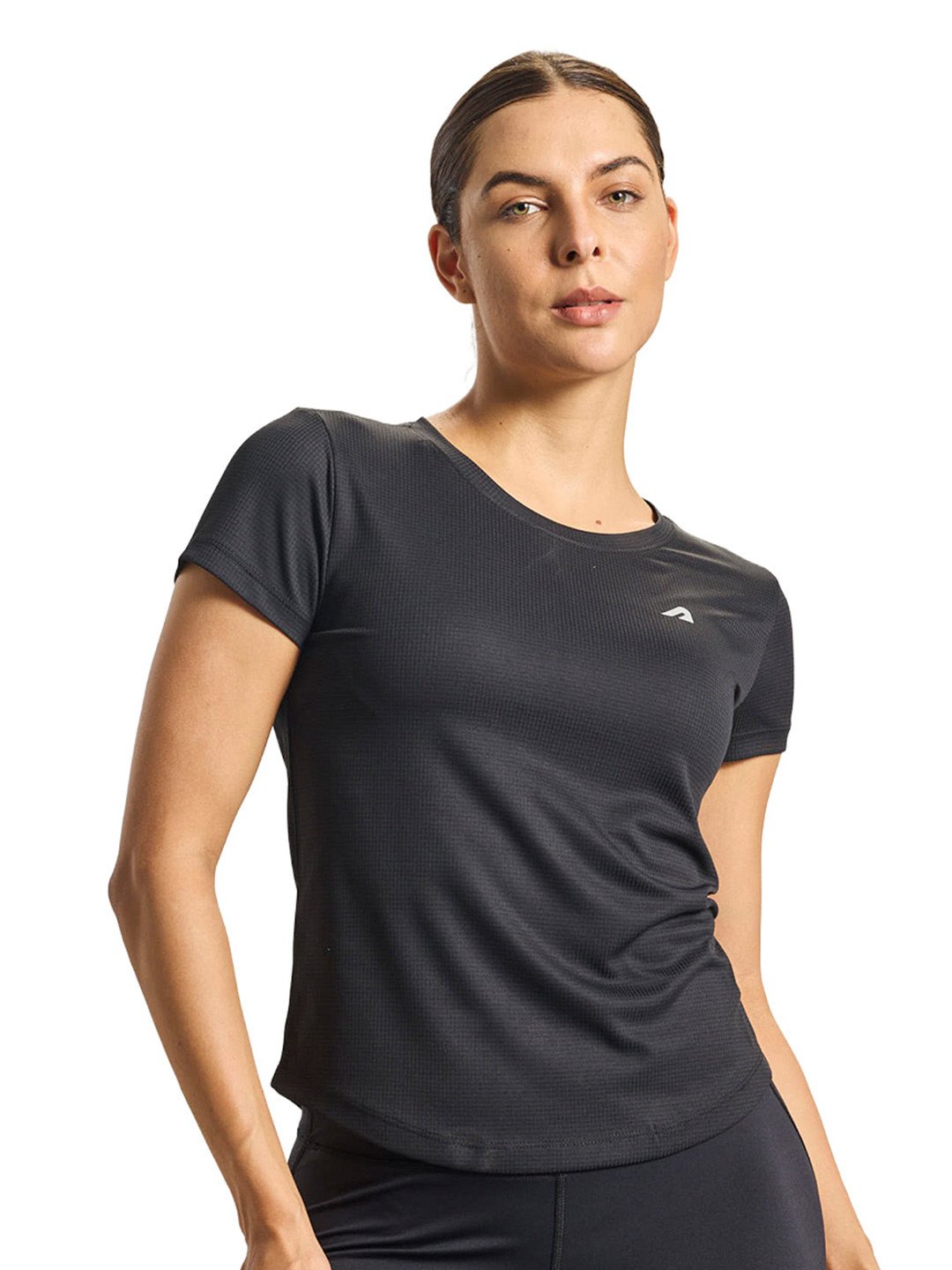 BOLDFIT Women Rapid Dry Gym Training Solid Polyester Round Neck T-shirt